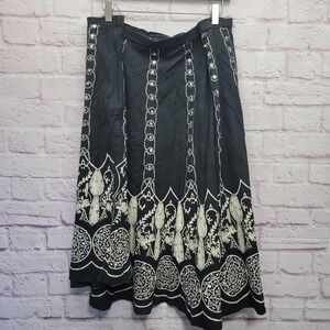 VTG Club Z Collection Boho Skirt 3X Sequin Flowy Indie Gypsy Hippie Dark Fairy